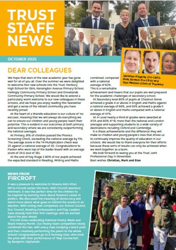 Staff newsletter - Wandle Learning Trust